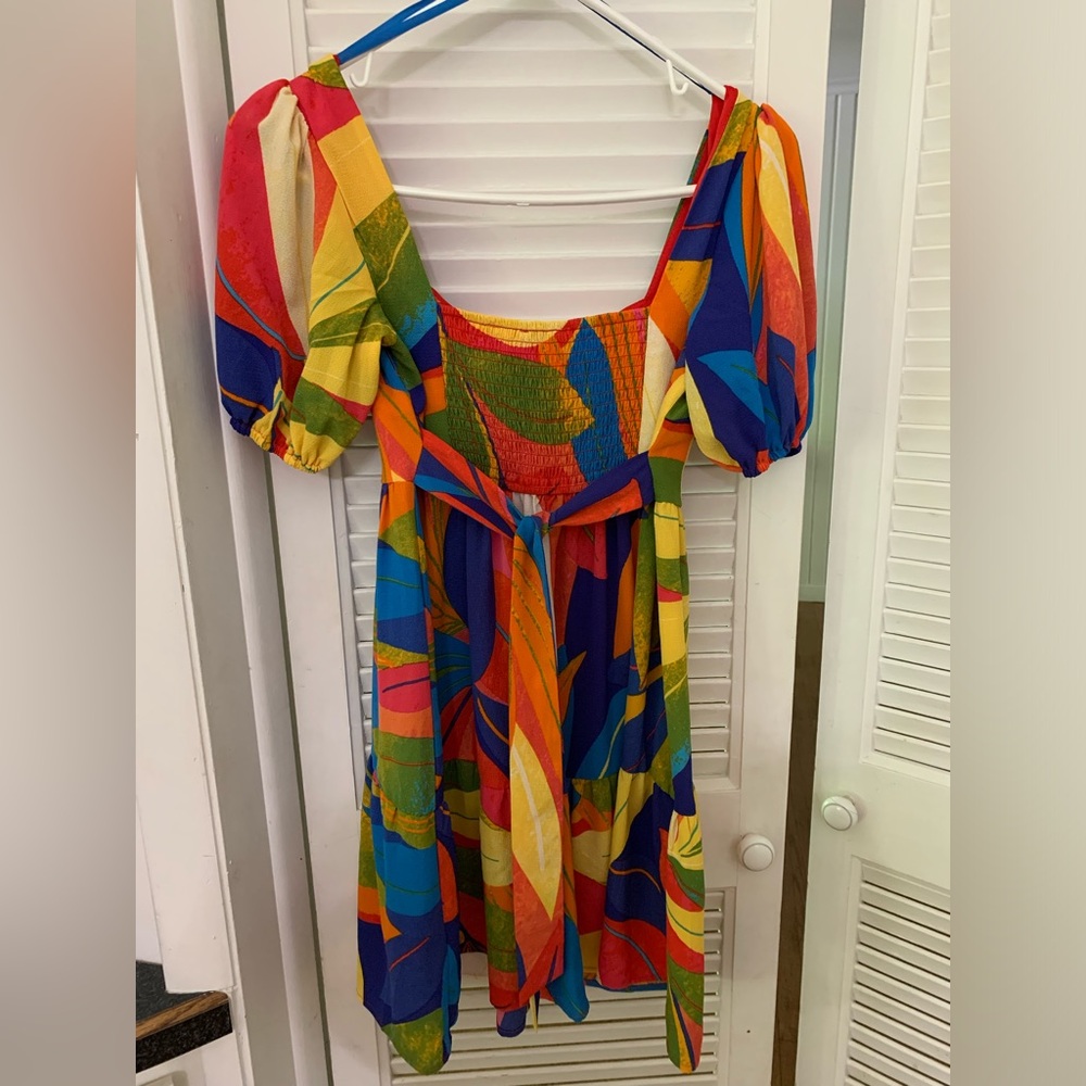 City vibe short multicolored dress